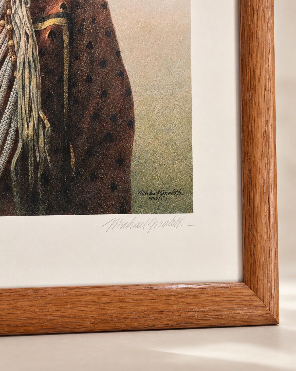 Michael Gnatek “Tribal Wisdom” Signed Limited Edition Native American Portrait Print – 25" W × 28" H