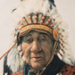 Michael Gnatek “Tribal Wisdom” Signed Limited Edition Native American Portrait Print – 25" W × 28" H