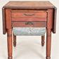 Antique Drop-Leaf Kitchen Worktable with Storage – Circa 1890–1920