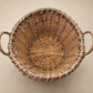 Vintage Handwoven Wicker Gathering Basket with Double Handles