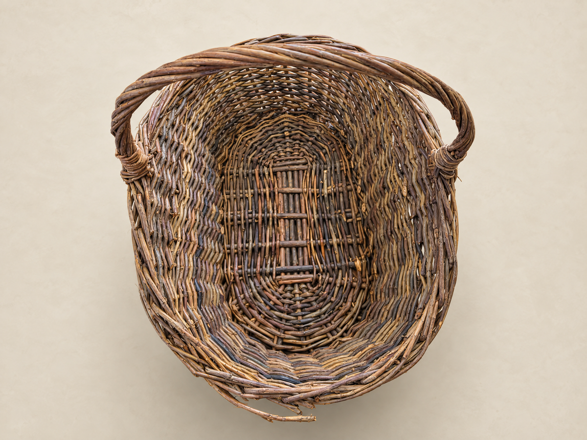 Vintage Rustic Willow Gathering Basket