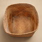 Vintage Handwoven Bamboo Square Storage Basket