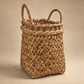 Vintage Open-Weave Wicker Gathering Basket