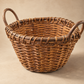 Vintage Handwoven Wicker Gathering Basket with Double Handles
