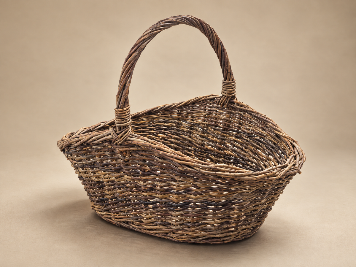 Vintage Rustic Willow Gathering Basket