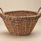 Vintage Handwoven Wicker Gathering Basket with Double Handles
