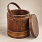 Antique Wooden Stave Firkin with Lid & Swing Handle