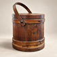 Antique Wooden Stave Firkin with Lid & Swing Handle
