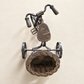 Vintage Metal Tricycle with Woven Basket