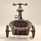 Vintage Metal Tricycle with Woven Basket