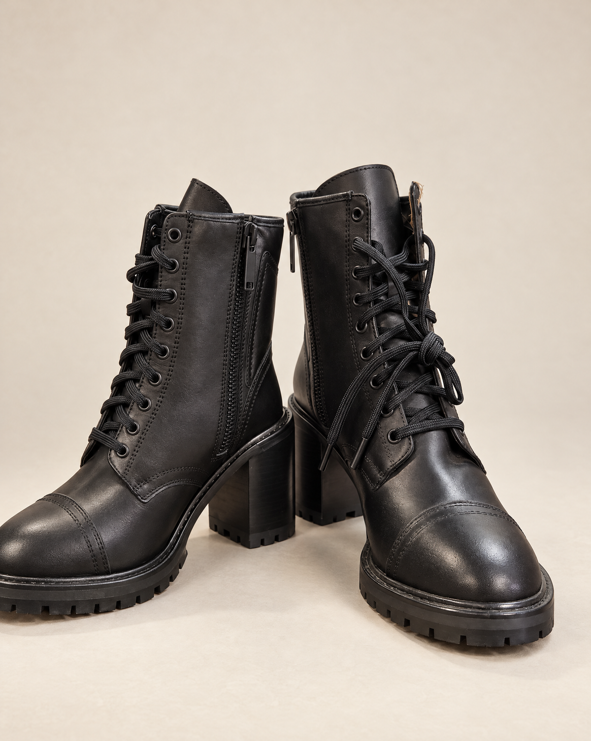 Thursday Lace-Up Heeled Combat Boots – Size 8 Womens