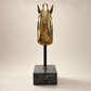 Vintage Brass Horse Head Sculpture on Marble Base