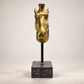 Vintage Brass Horse Head Sculpture on Marble Base
