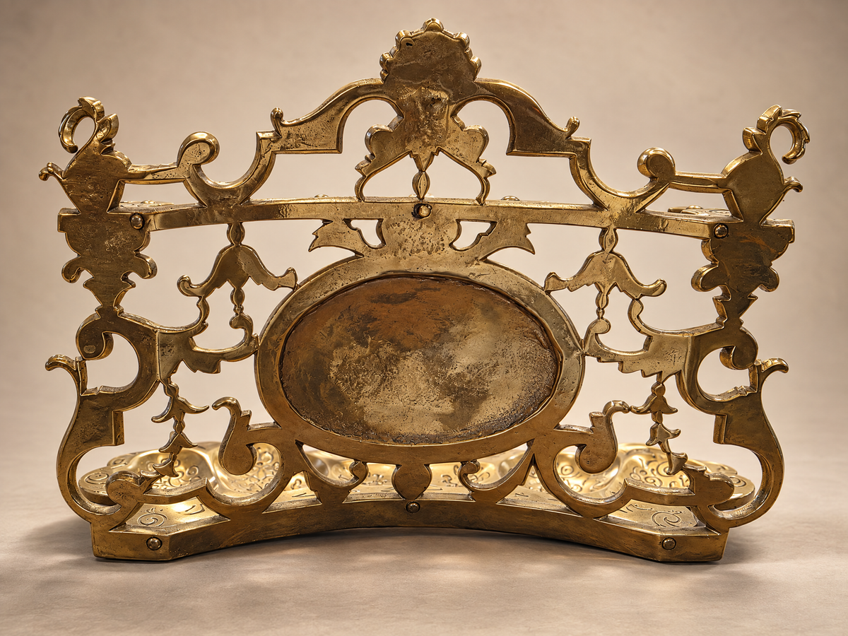 Antique Brass Fox & Hound Hunting Tobacco Pipe Rack