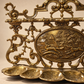 Antique Brass Fox & Hound Hunting Tobacco Pipe Rack