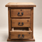 Vintage Primitive Pine Three-Drawer Bedside Chest