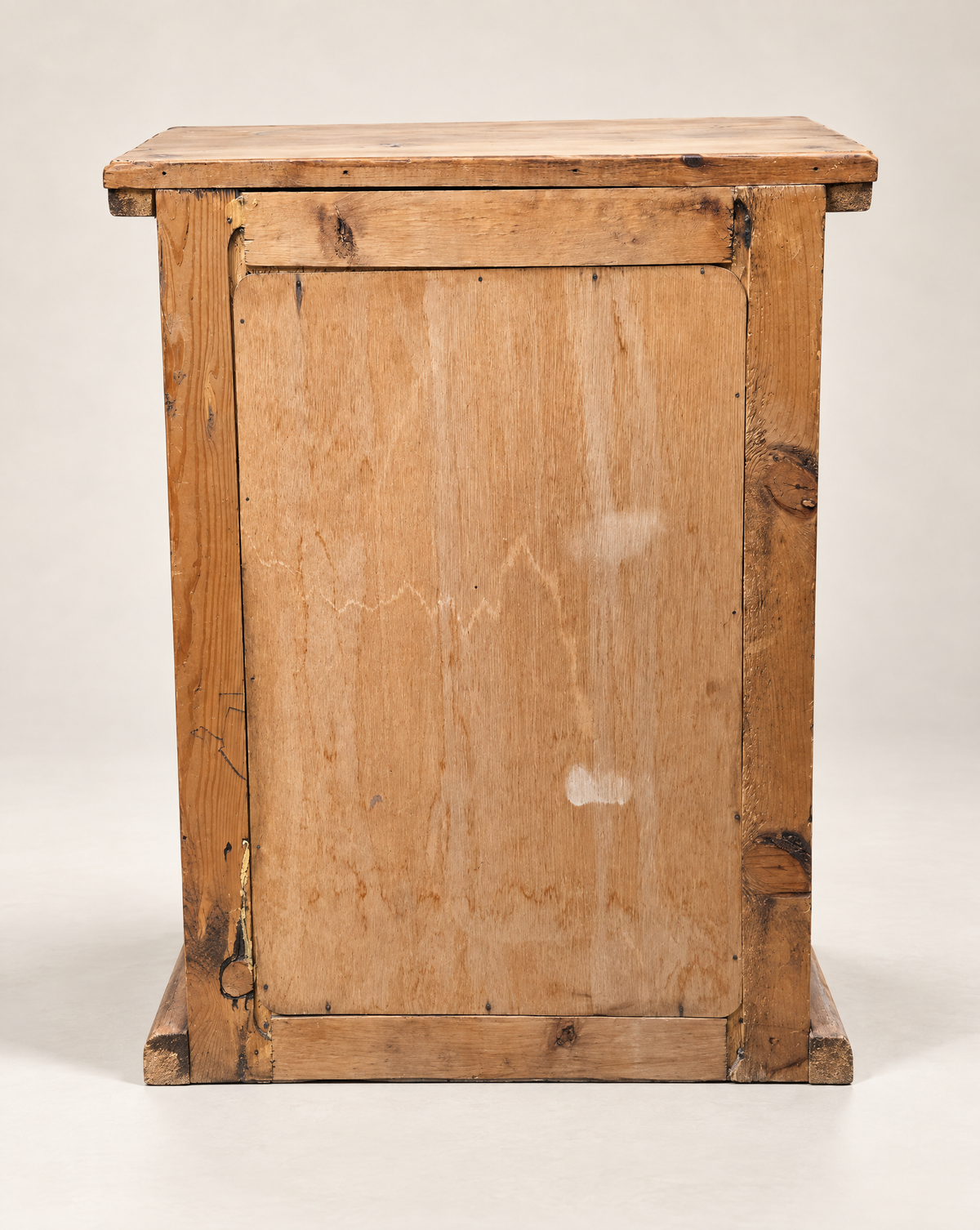 Vintage Primitive Pine Three-Drawer Bedside Chest