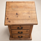 Vintage Primitive Pine Three-Drawer Bedside Chest