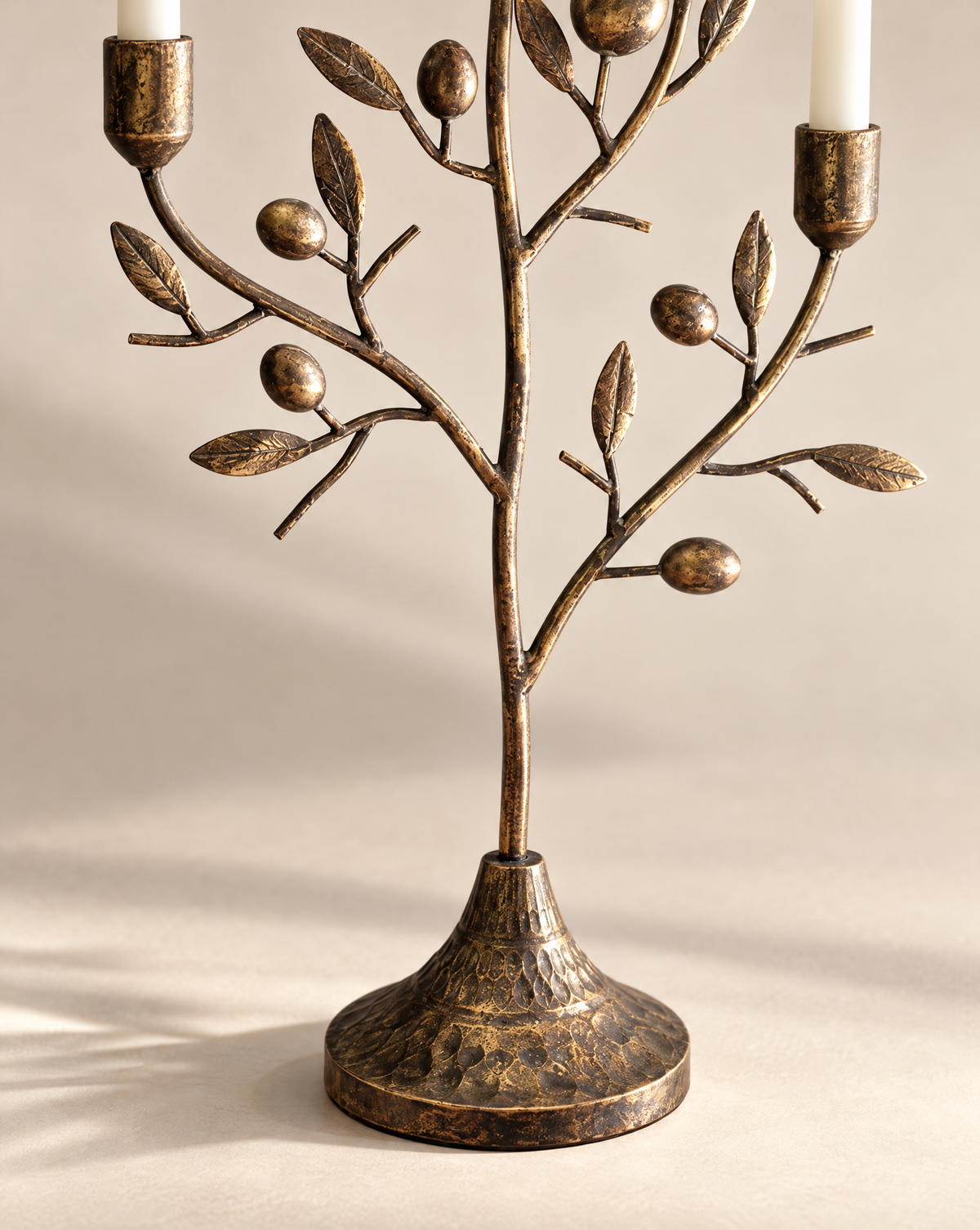 Antique Brass Finish Fruit Tree Candelabra