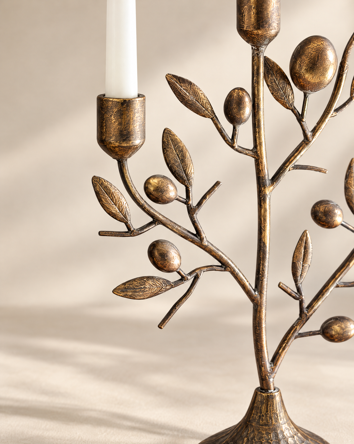 Antique Brass Finish Fruit Tree Candelabra