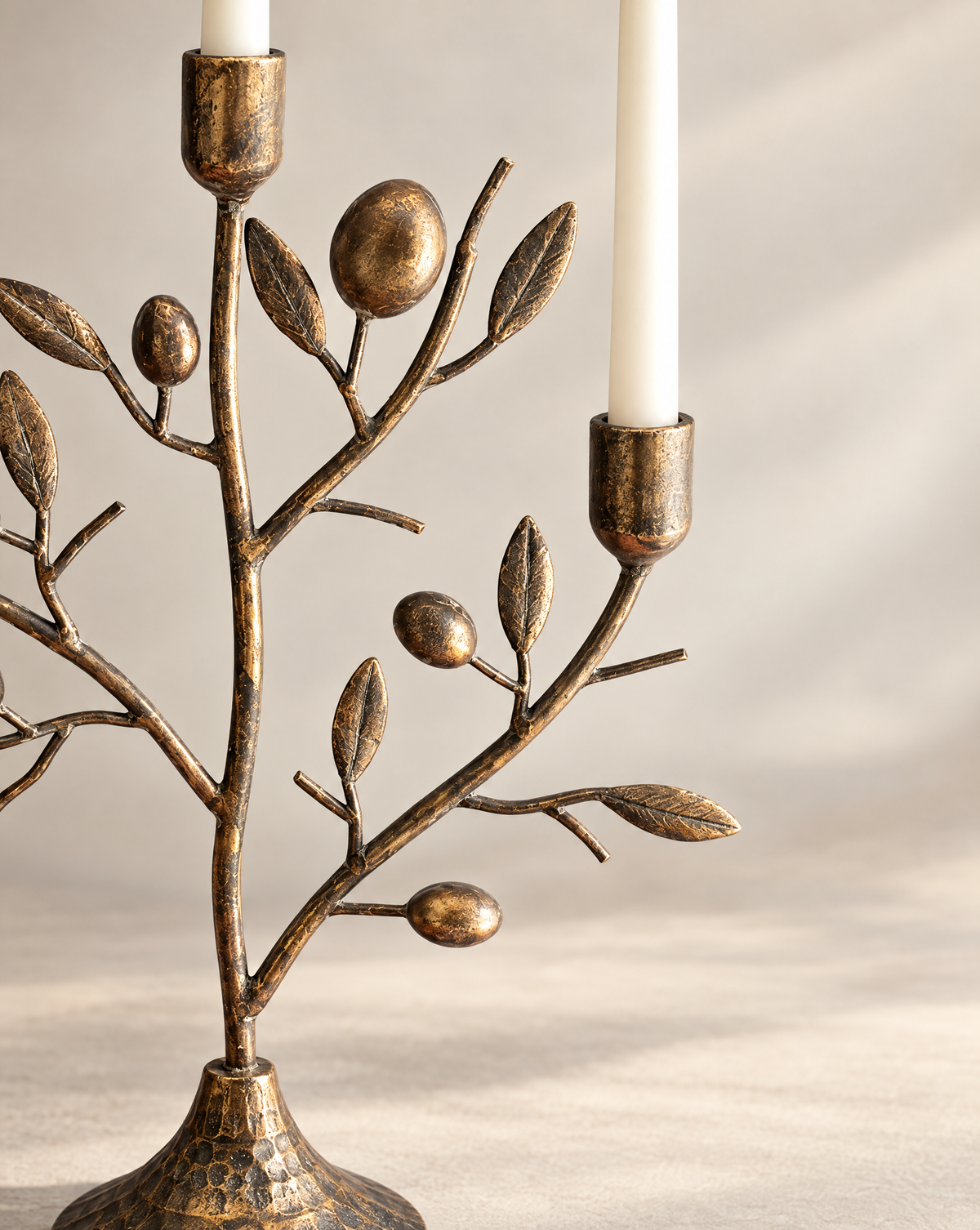 Antique Brass Finish Fruit Tree Candelabra