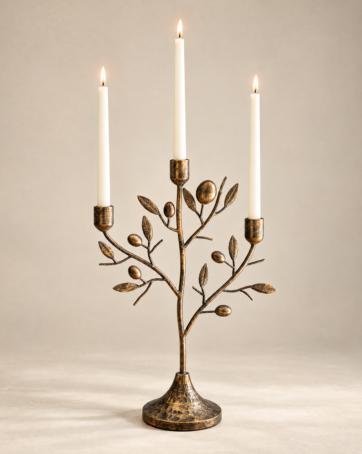 Antique Brass Finish Fruit Tree Candelabra