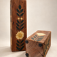 Hand-Painted Reclaimed Wood Taper Candle Holders – Set of 2