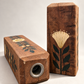 Hand-Painted Reclaimed Wood Taper Candle Holders – Set of 2