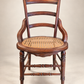 Antique Victorian Ladder-Back Cane Seat Armchair