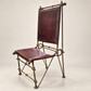Vintage Iron & Leather Campaign-Style Chair