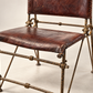 Vintage Iron & Leather Campaign-Style Chair