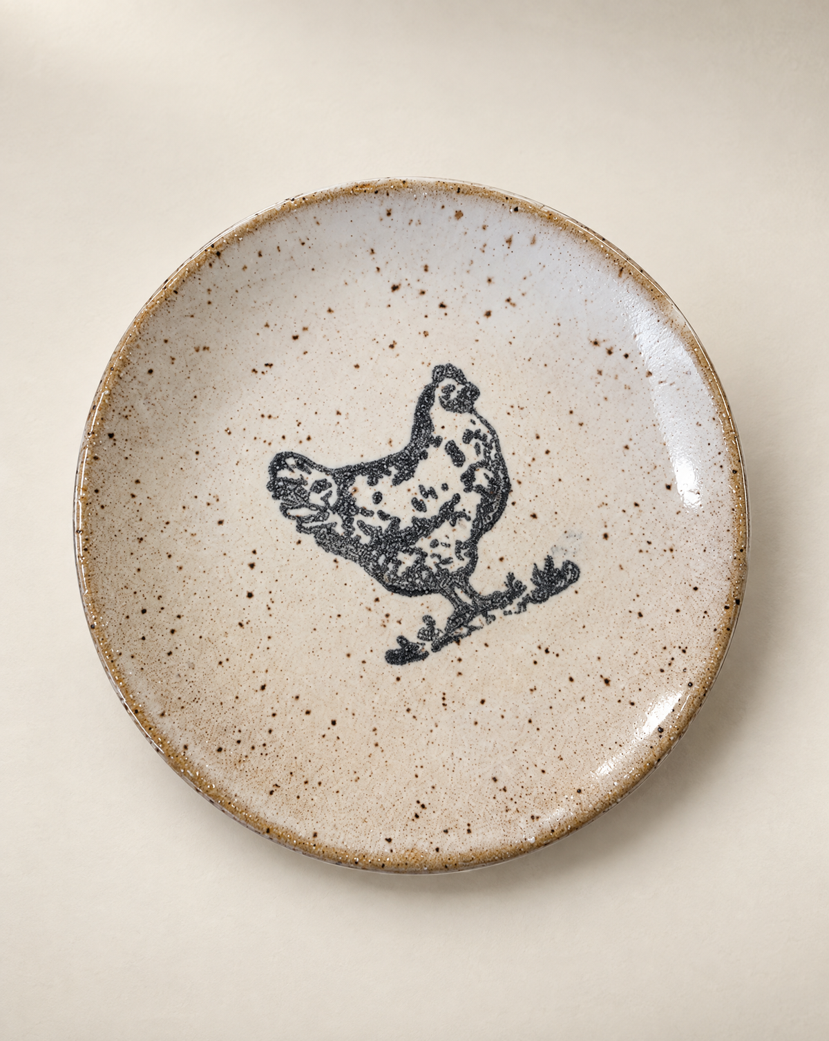 Handcrafted Chicken Stoneware Trinket Dish