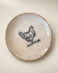 Handcrafted Chicken Stoneware Trinket Dish