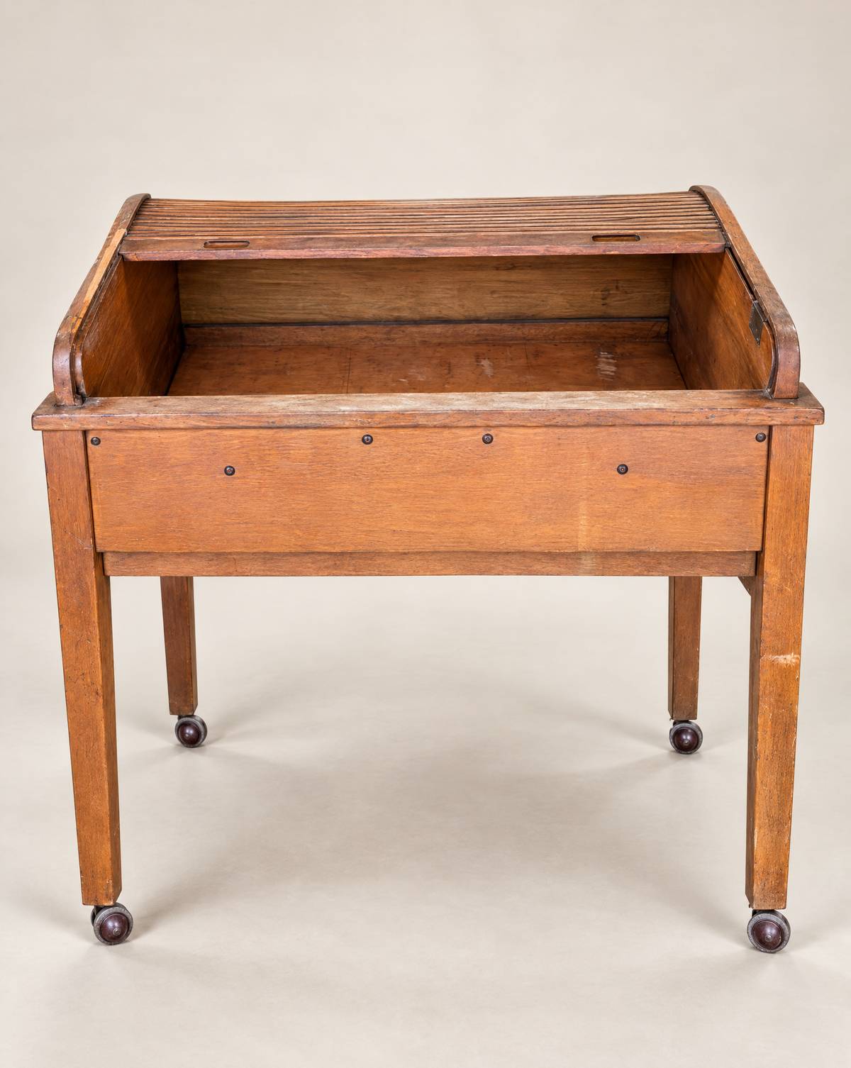 Antique Library Bureau Makers Oak Roll-Top Storage Cabinet | Circa 1900–1925