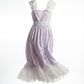 Vintage Lavender Stripe Tulle Ribbon Dress - XS