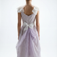 Vintage Lavender Stripe Tulle Ribbon Dress - XS