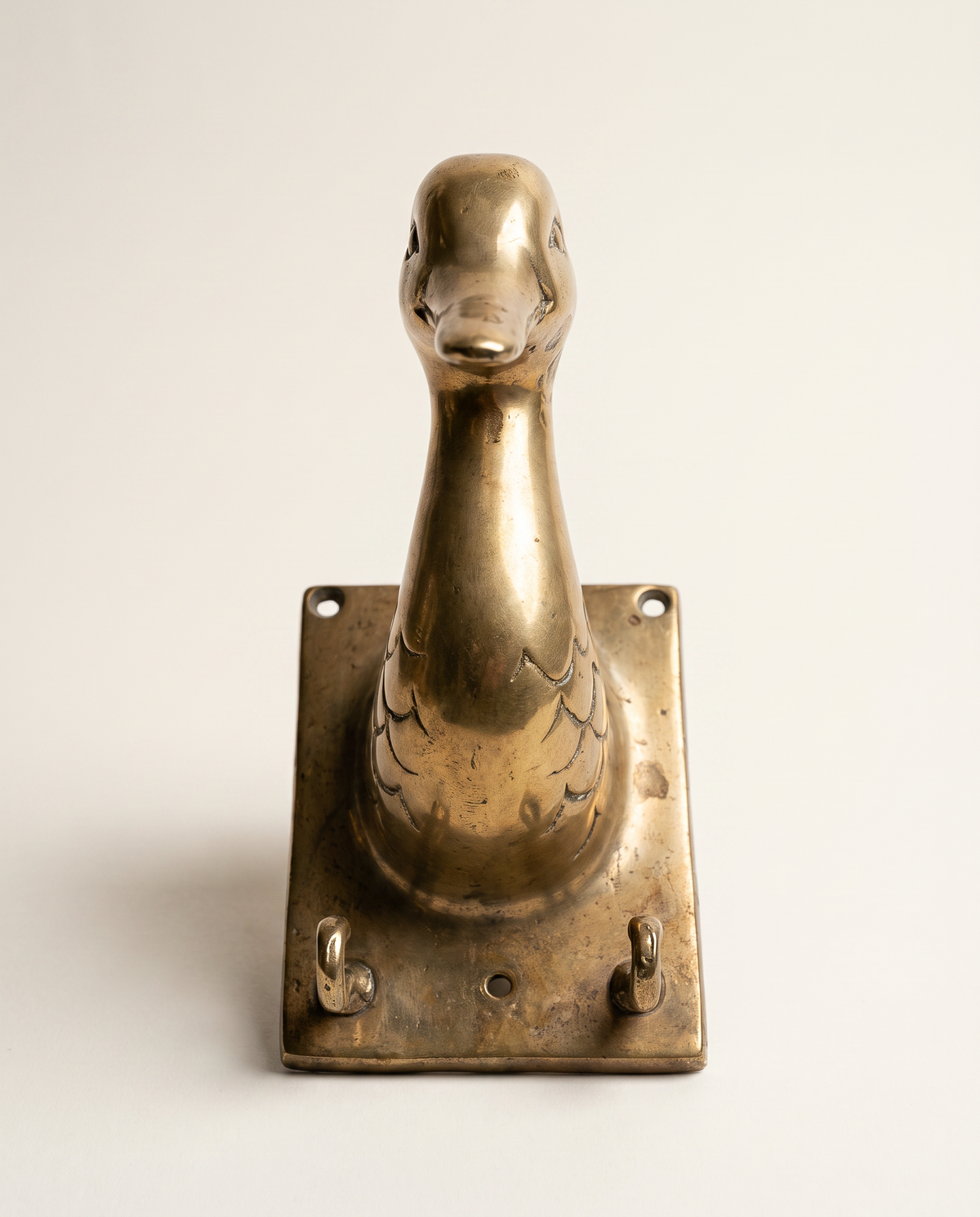 Vintage Brass Duck Wall Hook