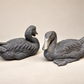 Pair of Vintage Heavy Cast Metal Mallard Duck Sculptures