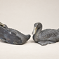 Pair of Vintage Heavy Cast Metal Mallard Duck Sculptures