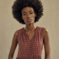 Rust Block Print Maxi Dress – Size M
