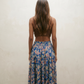 Floral Tiered Midi Skirt — Blue Garden — Size M/L