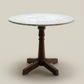 Vintage Marble-Top Pedestal Table — 32" Round