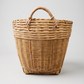 Vintage Handwoven Wicker Gathering Basket with Handles