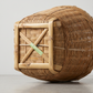 Vintage Handwoven Wicker Gathering Basket with Handles