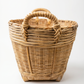 Vintage Handwoven Wicker Gathering Basket with Handles