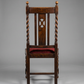Antique Oak Barley Twist Side Chair with Upholstered Seat