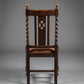 Antique Oak Barley Twist Side Chair with Upholstered Seat