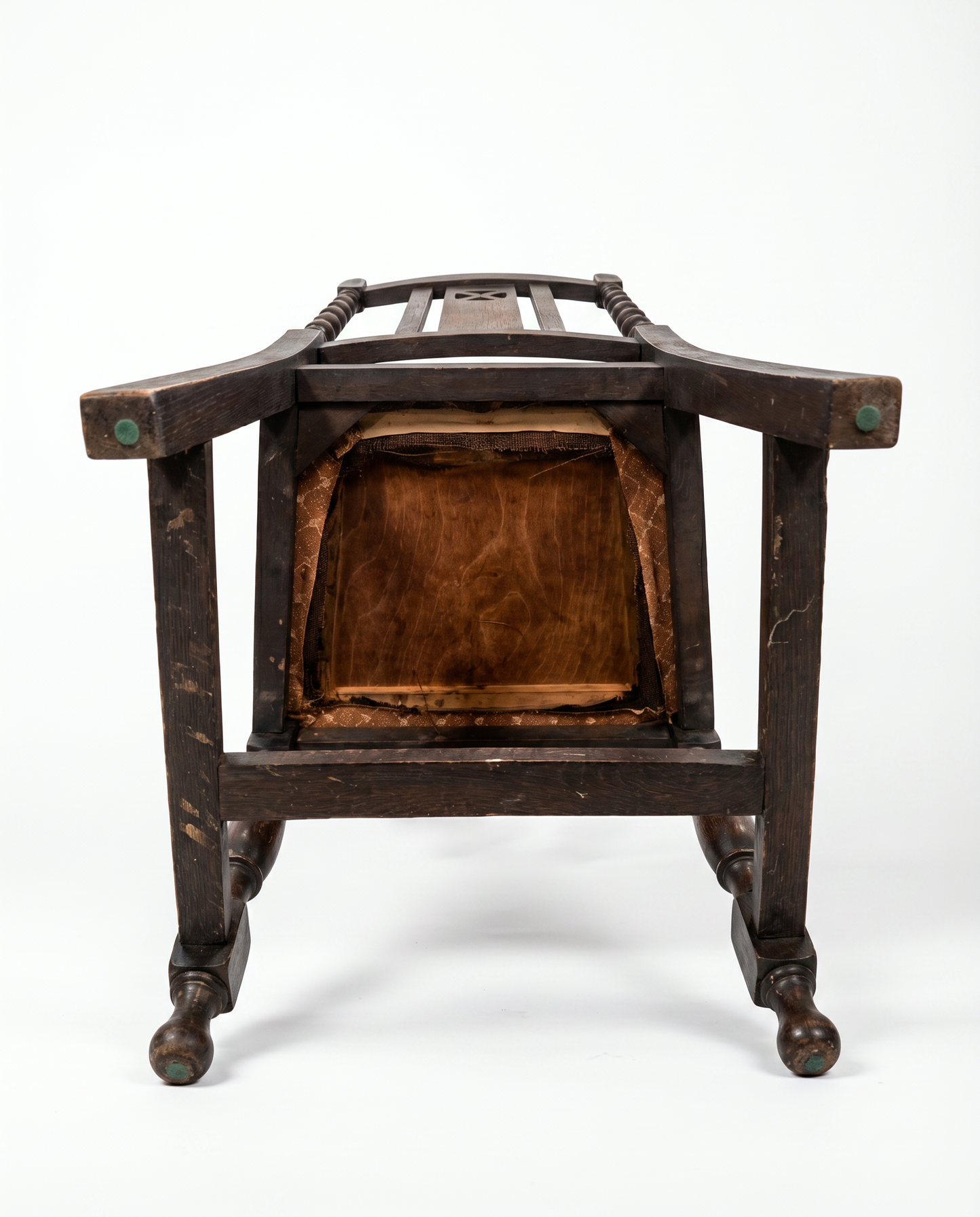 Antique Oak Barley Twist Side Chair with Upholstered Seat