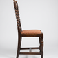 Antique Oak Barley Twist Side Chair with Upholstered Seat