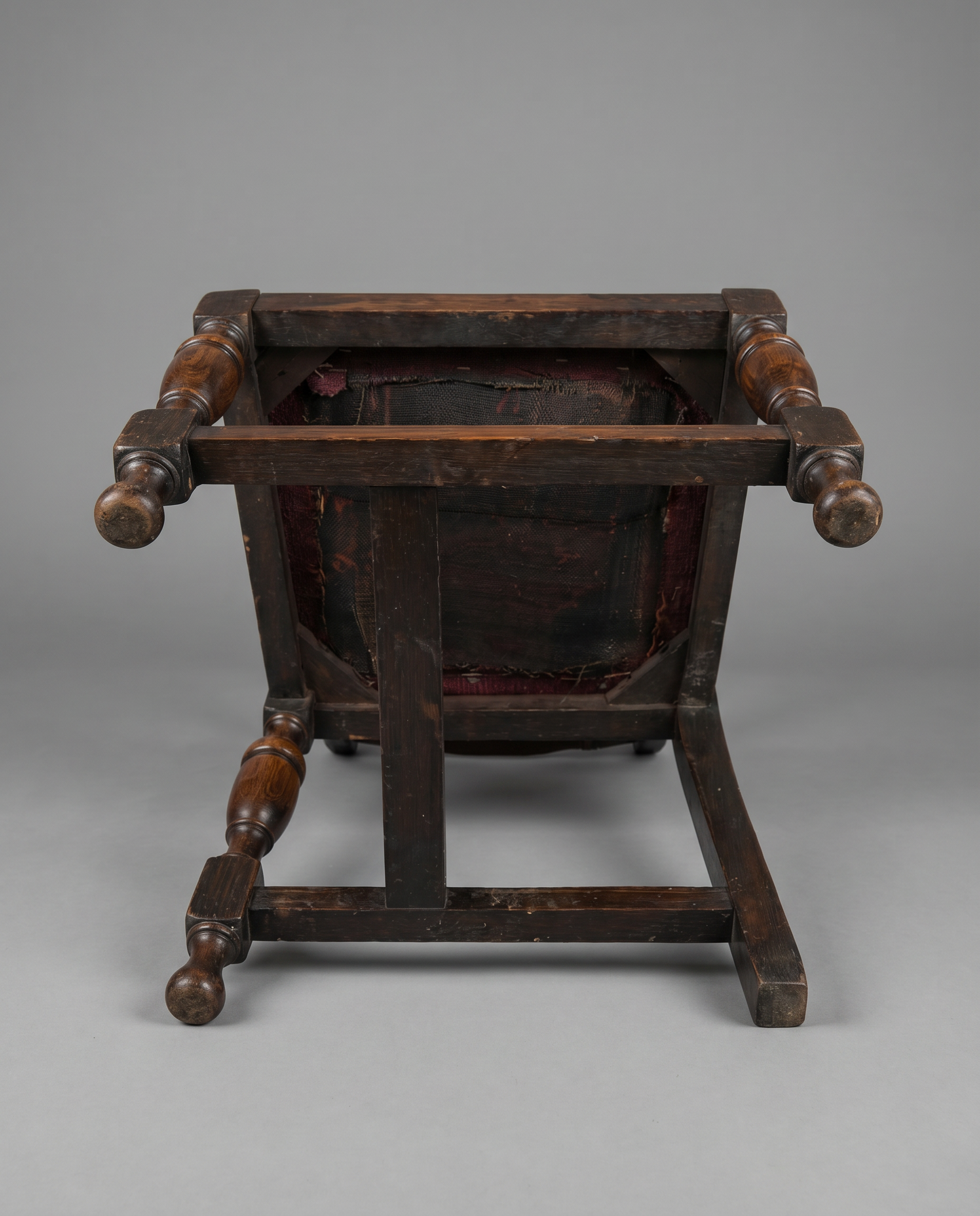 Antique Oak Barley Twist Side Chair with Upholstered Seat